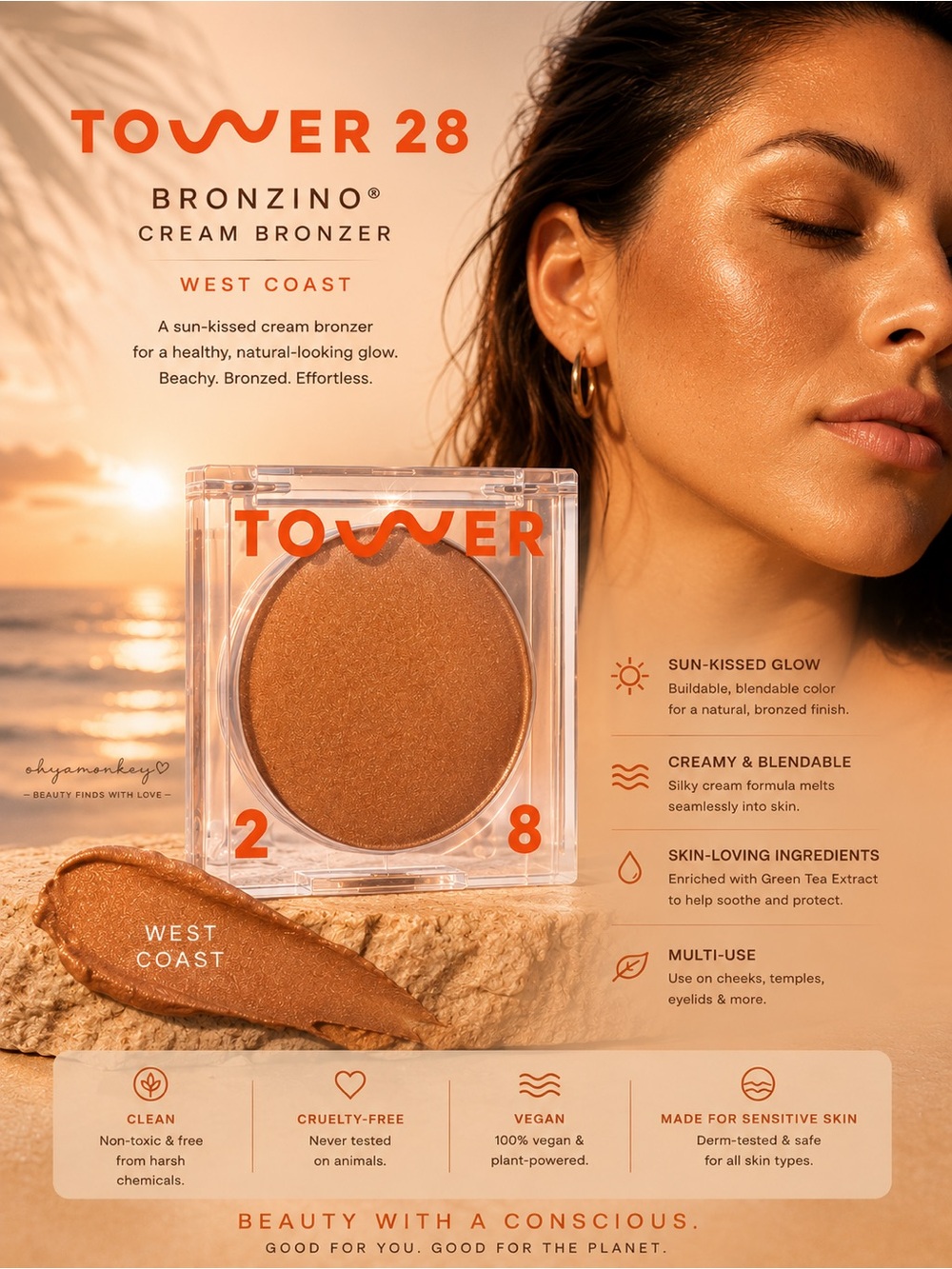 Tower 28 Bronzino Cream Bronzer - West Coast